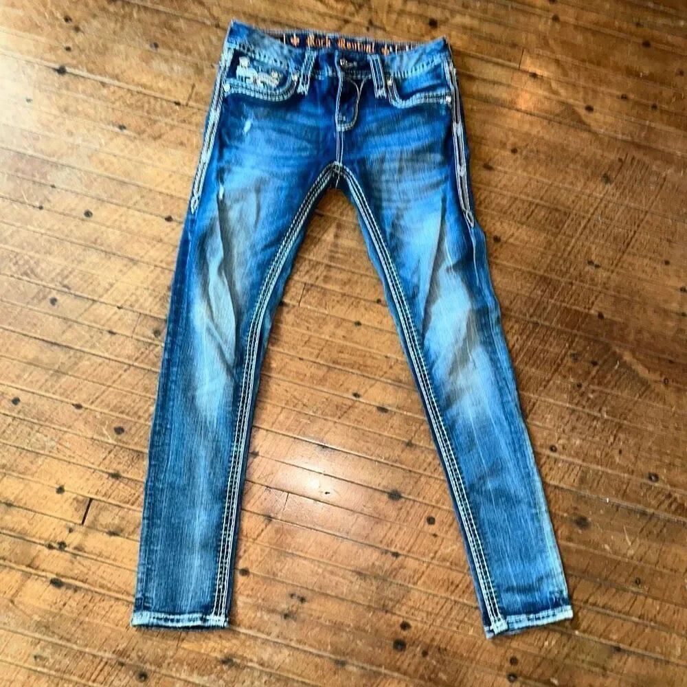 Rock Revival Dianeya ankle skinny western bling cowboycore jeans